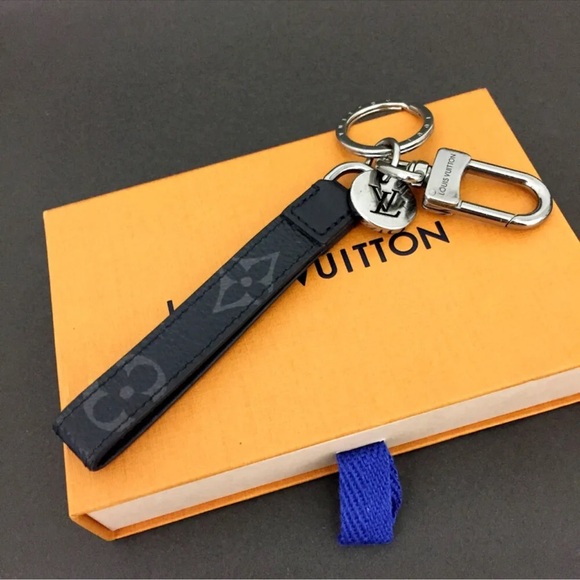 LOUIS VUITTON Eclipse Porte Cles Dragonne Key Ring Charm Authentic - Picture 9 of 9